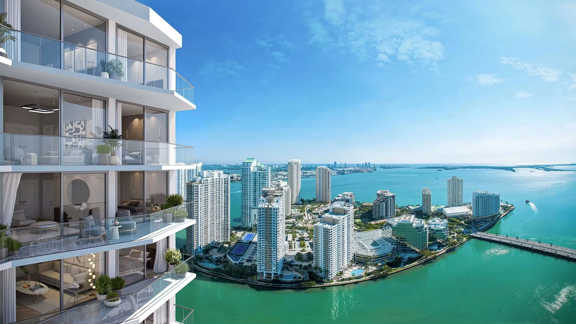 Balcony view over the Miami skyline